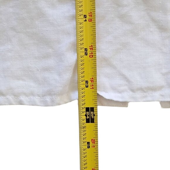 Tracy M. 100% Linen Short Sleeve Button Top Women's Size M Summer Blouse - Picture 7 of 8